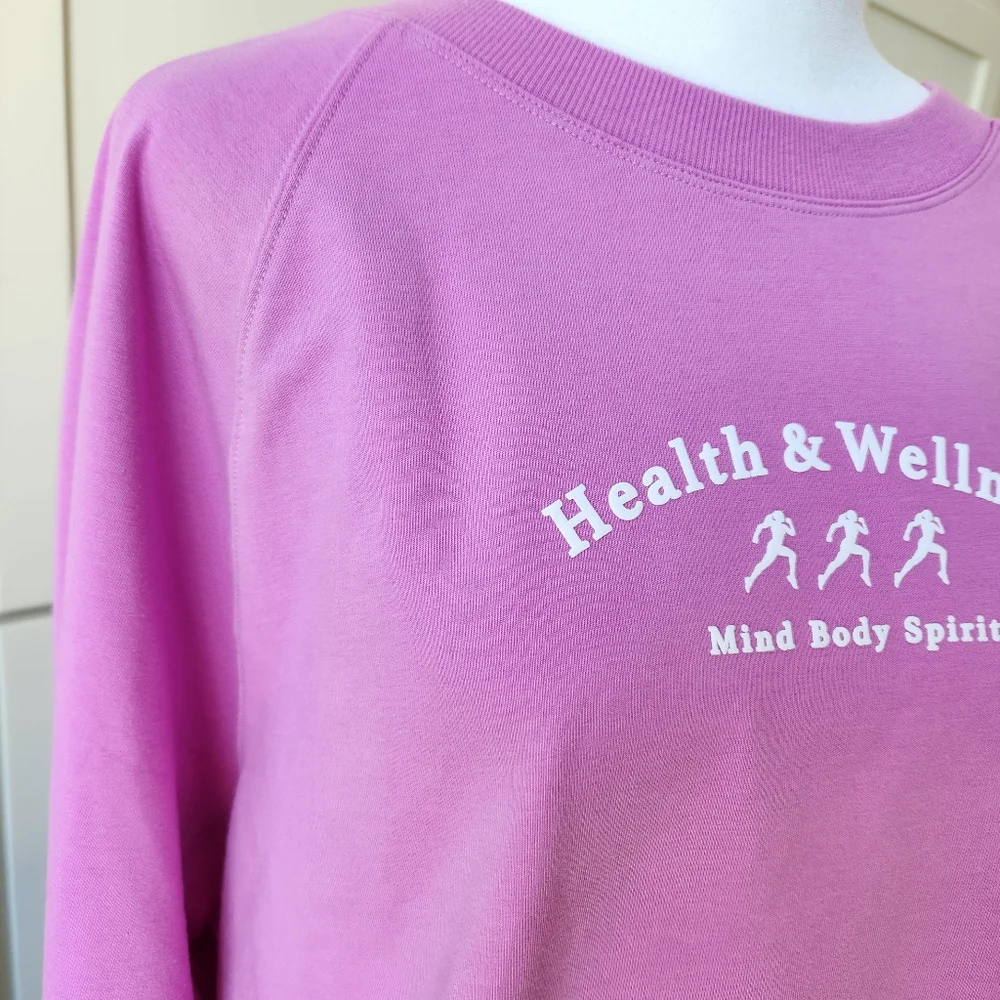 All In Motion Health And Wellness Sweatshirt Long Sleeve Purple Cute Cozy Large - Picture 5 of 16